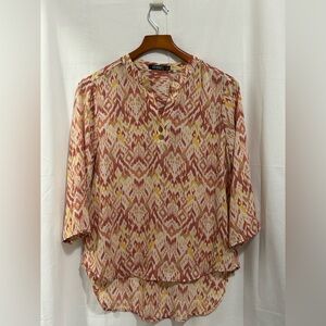 Cure. - Vibrant Pink and Yellow Blouse